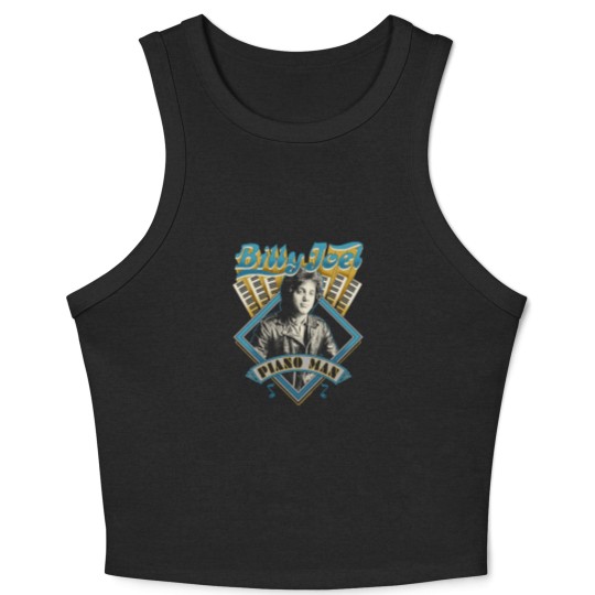 Discover Billy Joel 'Piano Man' (Black) Crop Tank Top