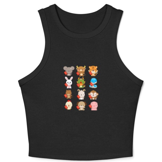 Discover New Year Chinese 2023 Zodiac Animal Lunar New Year Crop Tank Top