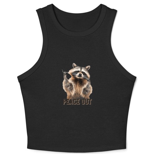 Discover Funny Raccoon Peace Out Sarcastic Raccoon Trashed Panda Crop Tank Top