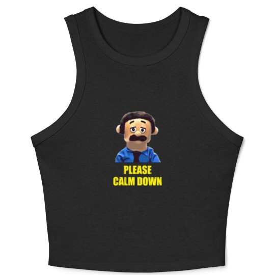 Discover Please Calm Down Awkward Puppets Diego Crop Tank Top