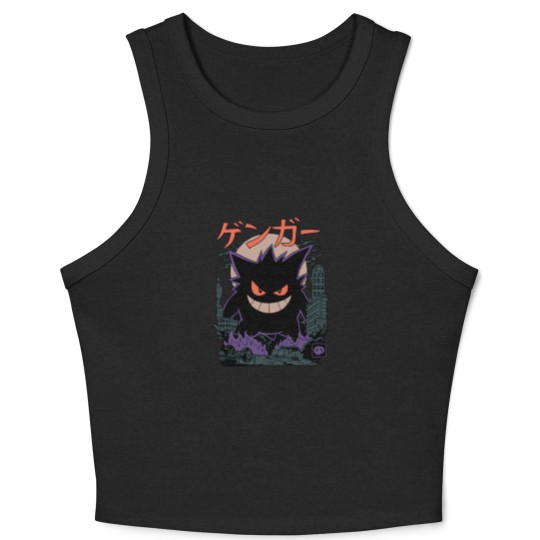 Discover Gengar Japanese Style Crop Tank Top | Movie Film Nerd Gaming Anime Novelty Funny