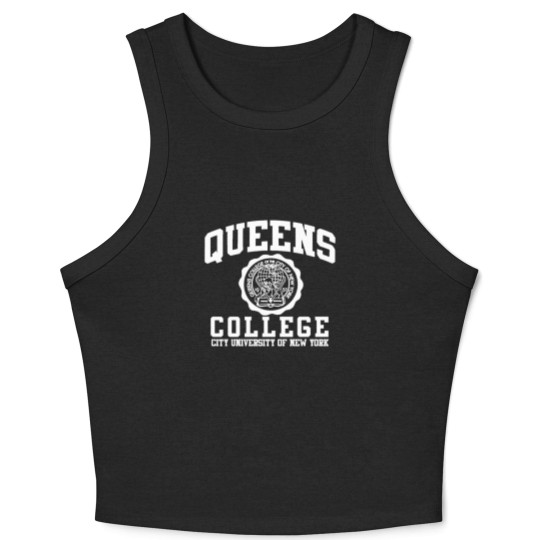 Discover Queens College Logo Crop Tank Top