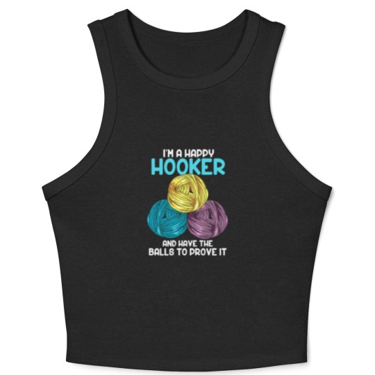 Discover Crocheting Knitting Hooker Quilting Sewing Fabric Crop Tank Top
