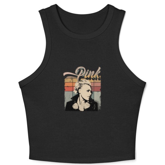 Discover Retro P!nk Pink Crop Tank Top, Music Tour 2023 Crop Tank Top Pink Summer concert Crop Tank Top