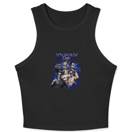 Discover Johnny Cage Mortal Kombat 1 90s Crop Tank Top, Bootleg Movie Fighting Games Vintage Y2K Crop Tank Top