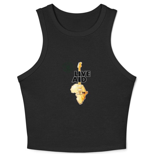 Discover Live Aid Concert Music Gig Event Live 1985 Wembley 80s Crop Tank Top