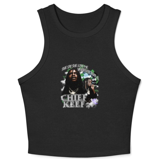 Discover Chief Keef 90s Vintage Crop Tank Top, Chief Keef Crop Tank Top, Chief Keef Retro Crop Tank Top