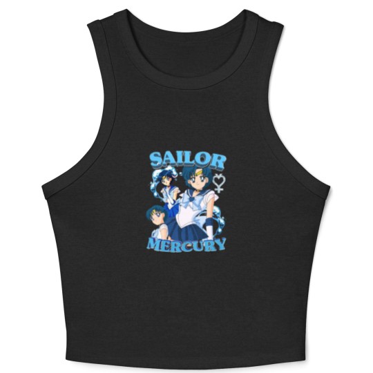 Discover Sailor Mercury Ami Mizuno Bootleg Crop Tank Top