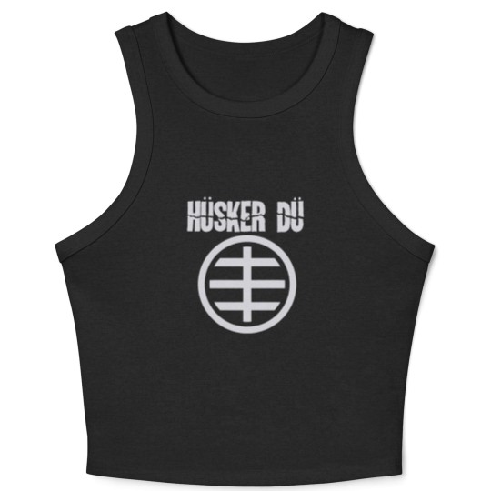 Discover Blue Husker Du Circle Logo Crop Tank Top