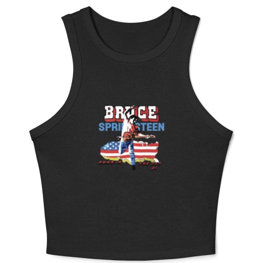 Discover Bruce Springsteen Bon In The Usa Crop Tank Top, Vintage Bruce Springsteen Concert S-5Xl