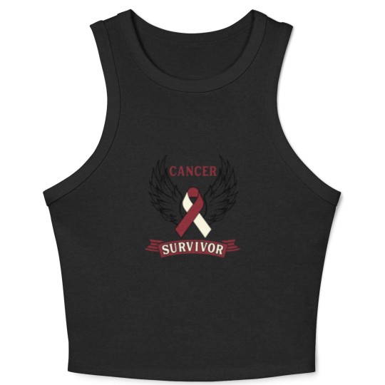 Discover Cancer Survivor Head and Neck Cancer Crop Tank Top