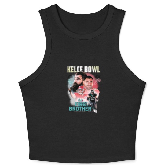 Discover Vintage Kelce Bowl Crop Tank Top, Travis Kelce and Jason Kelce Bowl Crop Tank Top