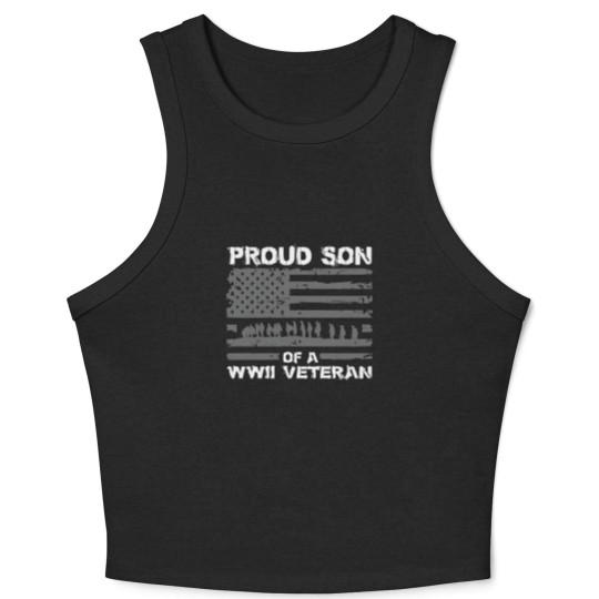 Discover Proud Son Of A Wwii Veteran Crop Tank Top For Men Crop Tank Top
