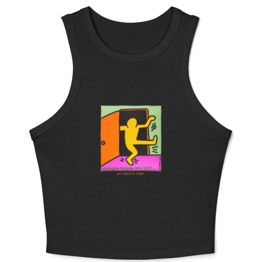 Discover vintage keith haring 1988 Crop Tank Top national coming out day
