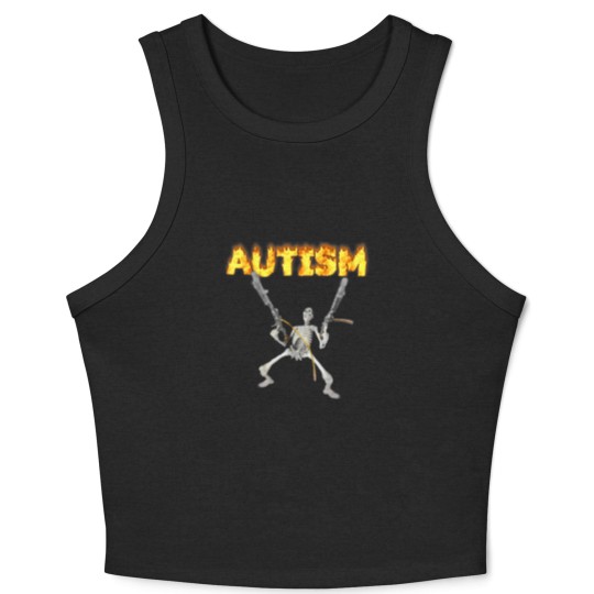 Discover autism skeleton meme t Crop Tank Top