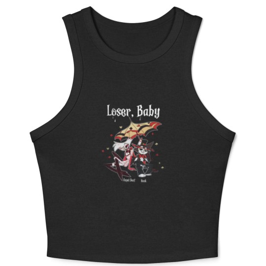 Discover Loser Baby Crop Tank Top, Angel Dust & Husk Crop Tank Top, Angel Dust Hazbin Hotel