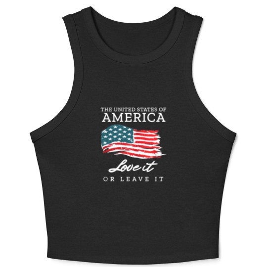 Discover The United States Of America Love It Or Leave It Crop Tank Top