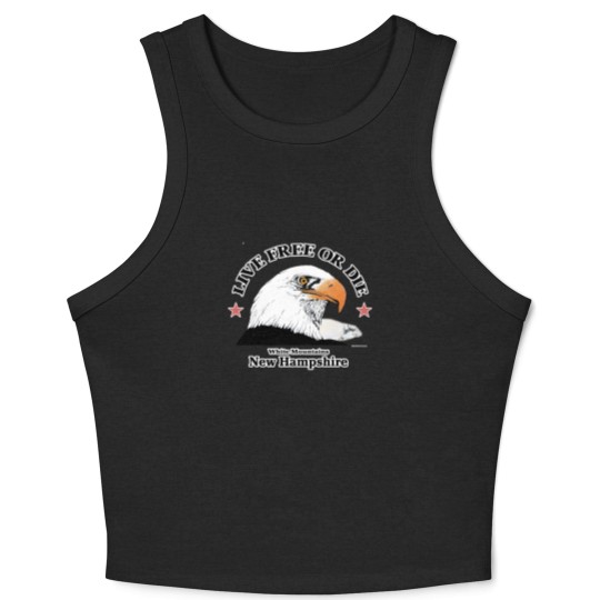 Discover 80s Live Free Or Die New Hampshire White Mountains Eagle 1985 Crop Tank Top