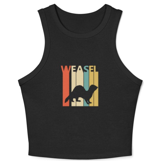Discover Vintage Weasel Animal Silhouette Crop Tank Top