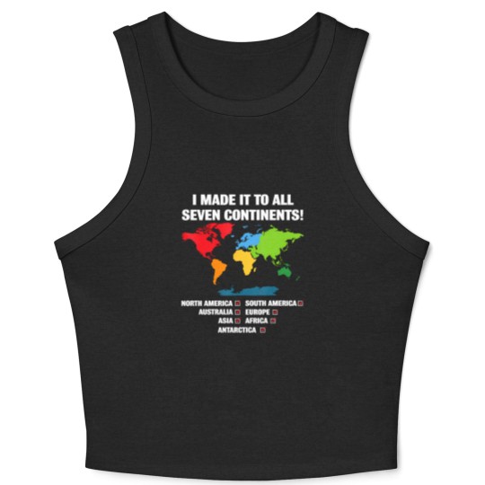 Discover world traveler seven continents 7 continents club white Crop Tank Top