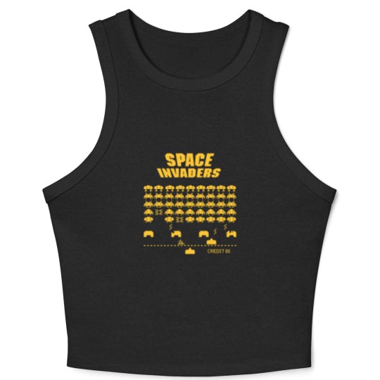 Discover Space Invaders Crop Tank Top