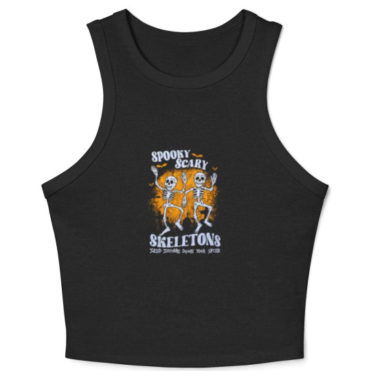 Discover spooky scary skeletons send shivers down your spine Crop Tank Top