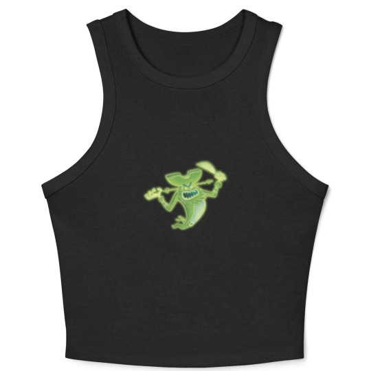 Discover Spongebobb Squarepants Neon Glowing Flying Dutchman Crop Tank Top