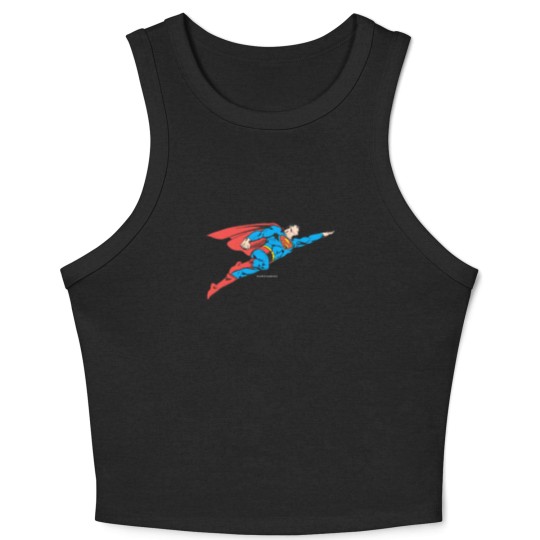 Discover Superman Flying Right Crop Tank Top