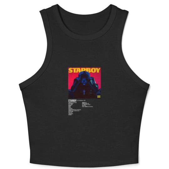 Discover Minimalist Album Music Crop Tank Top, Weeknds Starboy Tour Album