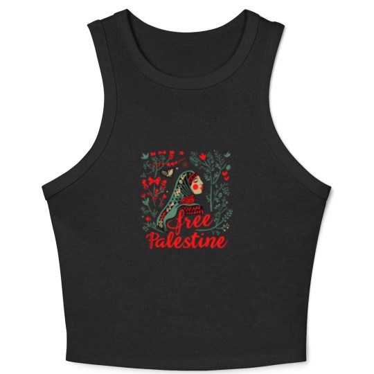 Discover Free Palestine Unisex Crop Tank Top
