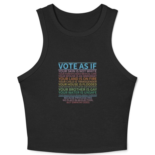 Discover Vote as if Crop Tank Top, Human Rights Crop Tank Top, Protest Apparel