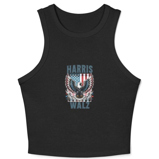 Discover Harris Walz Crop Tank Top, Kamala Harris Walz 2024 Crop Tank Top, Madam President Crop Tank Top