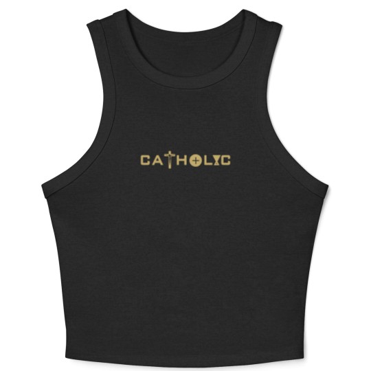 Discover Catholic in Gold - Catholic - Crop Tank Top