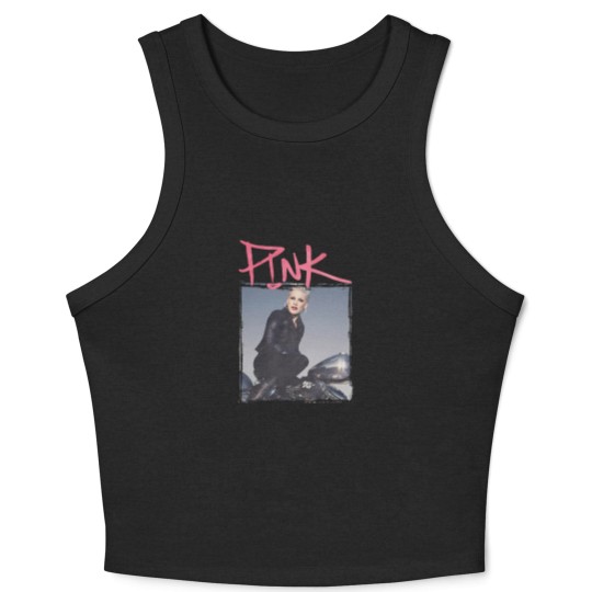 Discover Pink P!nk Bootleg Vintage Crop Tank Top, Pink Singer Merch Crop Tank Top, Pink On Tour Graphic Crop Tank Top