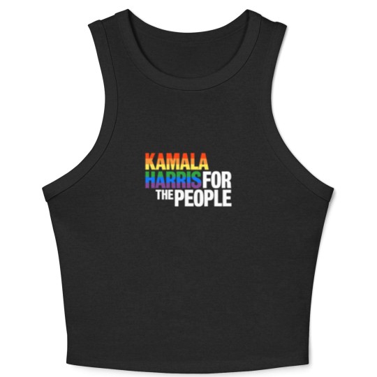 Discover Kamala Harris For President Crop Tank Top, LGBT Gay Pride Rainbow