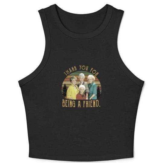 Discover The Stay Golden Thank You For Being A Friend 80s Vintage Sunset Crop Tank Top