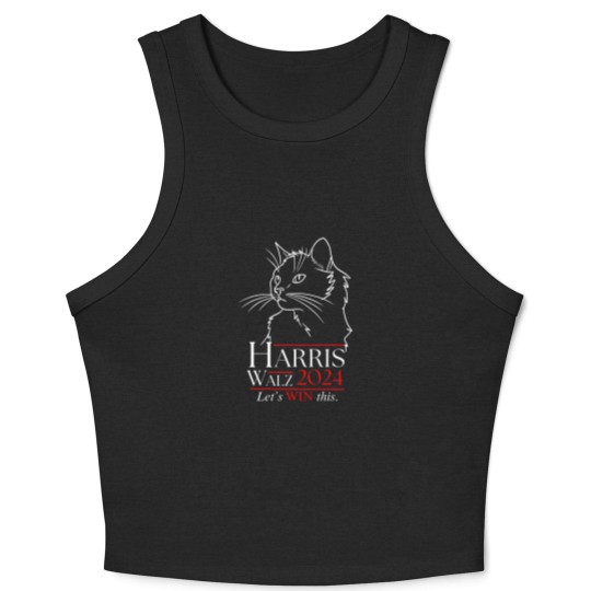 Discover Harris Walz 2024 Crop Tank Top Cat Lady for Kamala Harris Walz Crop Tank Top Cat Ladies