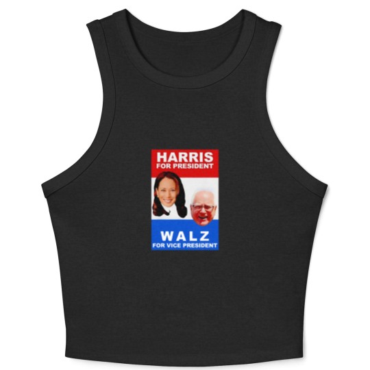 Discover Kamala Harris Tim Walz 2024 Harris Walz President Elections Crop Tank Top