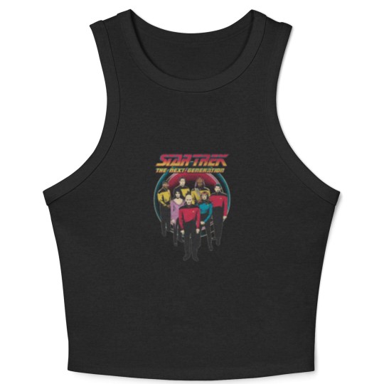 Discover Stars Trek The Next Generation Vintage Distressed Bridge Crew Crop Tank Top