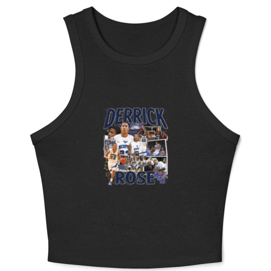 Discover Derrick Rose Crop Tank Top - Derrick Rose - Retro American Basketball Crop Tank Top