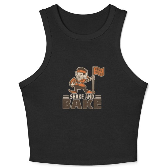 Discover Shake and Bake - Baker Mayfield - Flag Plant - Clevel nd Browns Inspired Crop Tank Top