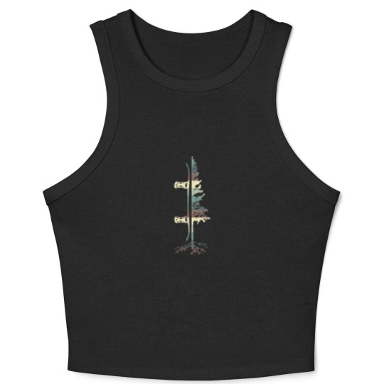 Discover Vintage Pine Snowboard Snowboarding Gift Crop Tank Top