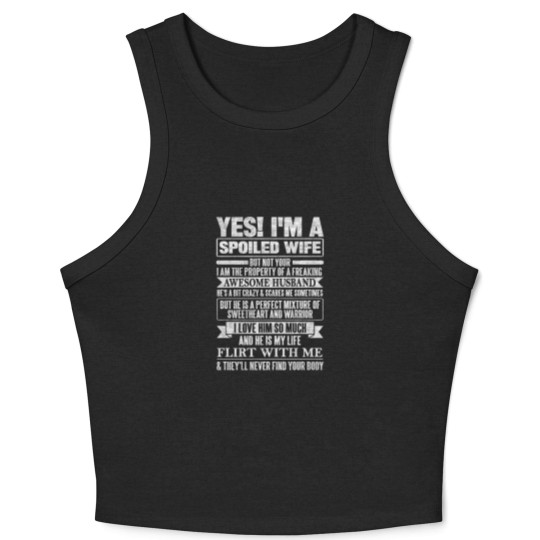 Discover YES I'M A SPOILED WIFE Crop Tank Top