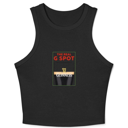 Discover Guinness Vintage Crop Tank Top, Split the G, Funny Crop Tank Top