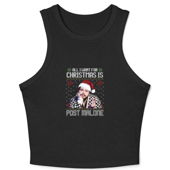 Discover Vintage All I Want For Christmas Is Post Malone Crop Tank Top