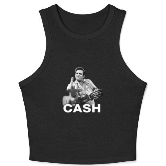 Discover Johnny Cash Unisex Crop Tank Top: Finger