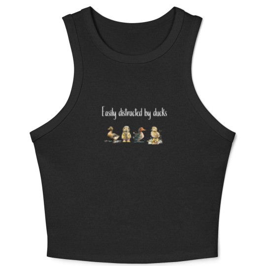 Discover Easily Distracted By Ducks Farmer Ducklings Cute Funny Duckling Quote Crop Tank Top