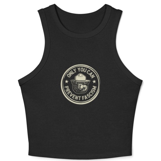 Discover Vintage Smokey The Resist Bear Only You Can Prevent Fascism Unisex Crop Tank Top