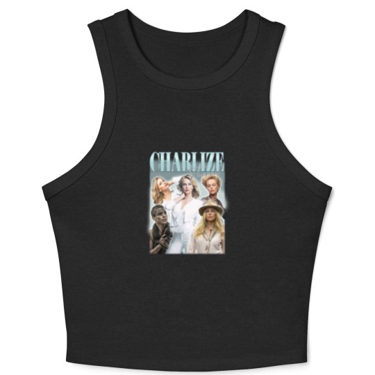 Discover Charlize Theron Vintage Bootleg Crop Tank Top, Charlize Theron Vintage Graphic Crop Tank Top