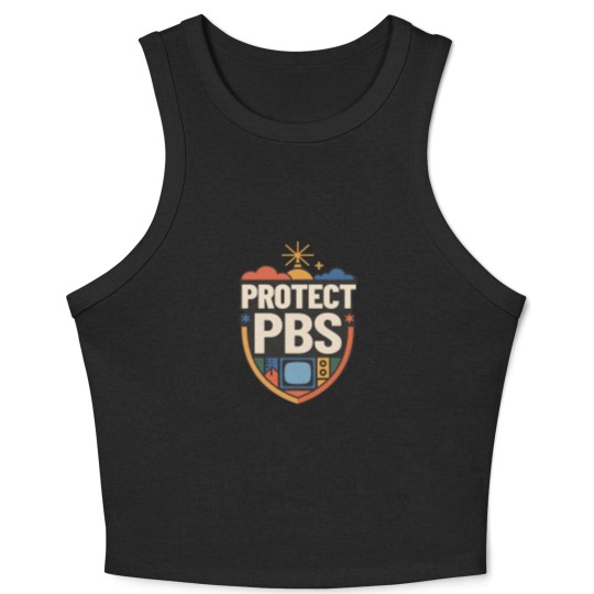 Discover Protect PBS Crop Tank Top, PBS Unisex Crop Tank Top, Political Protest Crop Tank Top, Save Public Broadcasting, Anti Trump Crop Tank Top